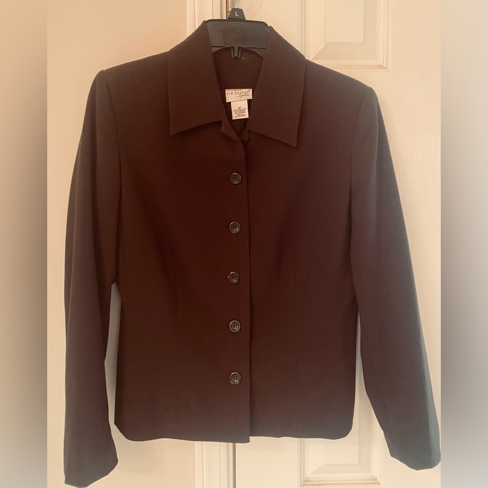 Kim Rogers Petite brown, blazer.